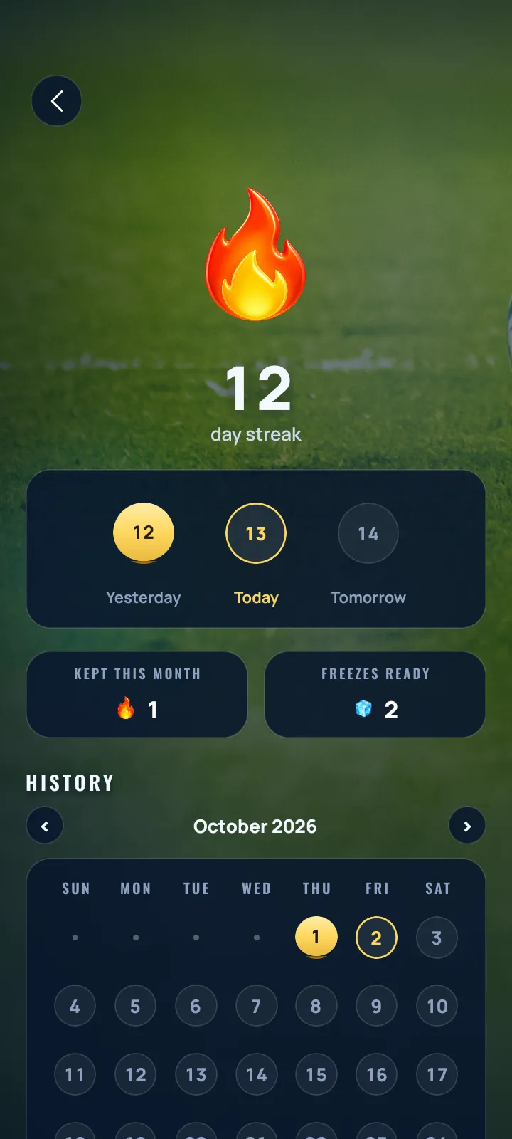 The Daily Streak screen in the Champ app