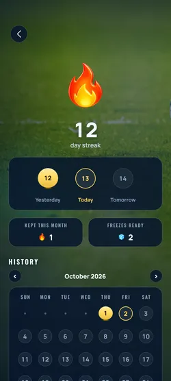 Champ app screen: Keep your daily streak alive